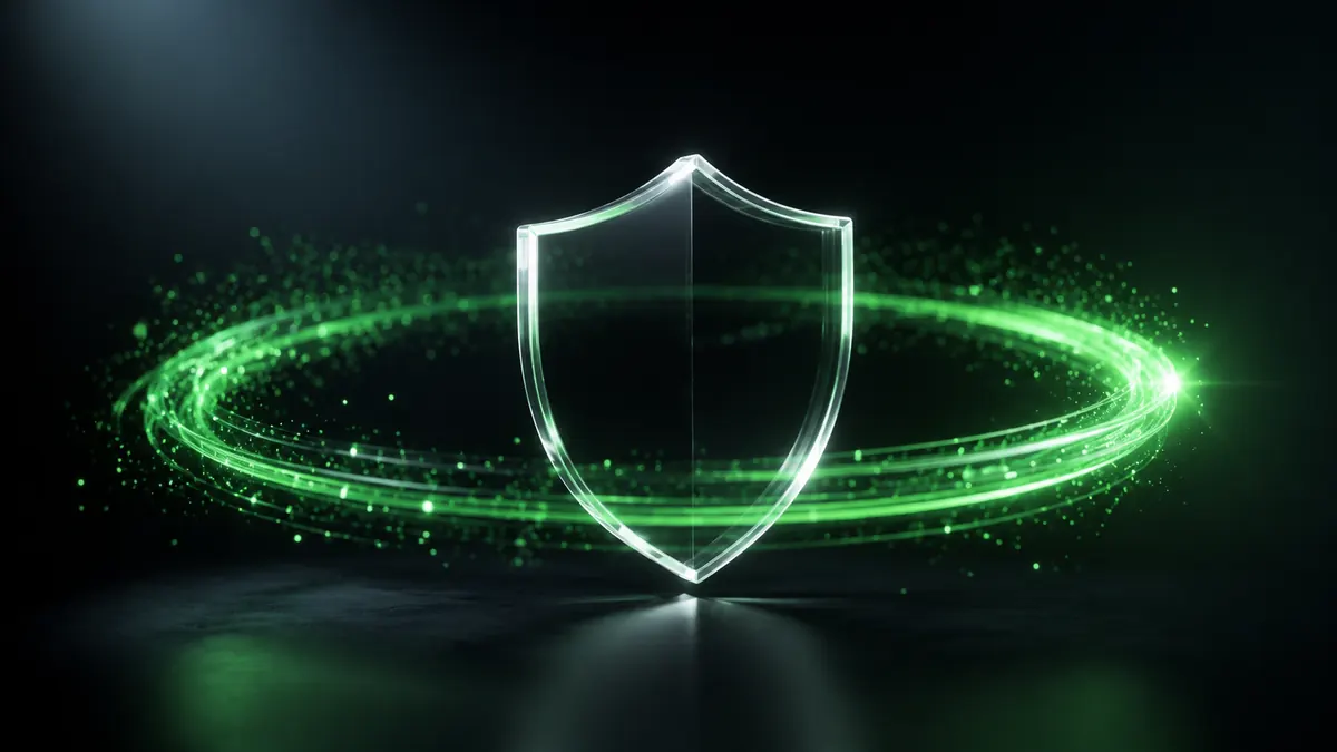 Schutzschild als Sinnbild für Updates, Backups und Sicherheit